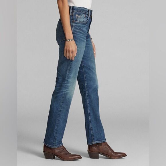 RRL Double RL Stillwater Indigo Wash Boy Fit Jeans - Picture 4 of 16